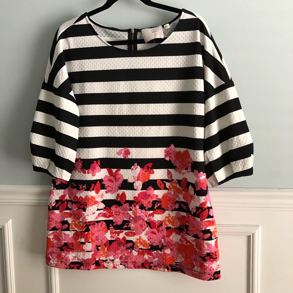 Anthropologie stripe and floral tunic